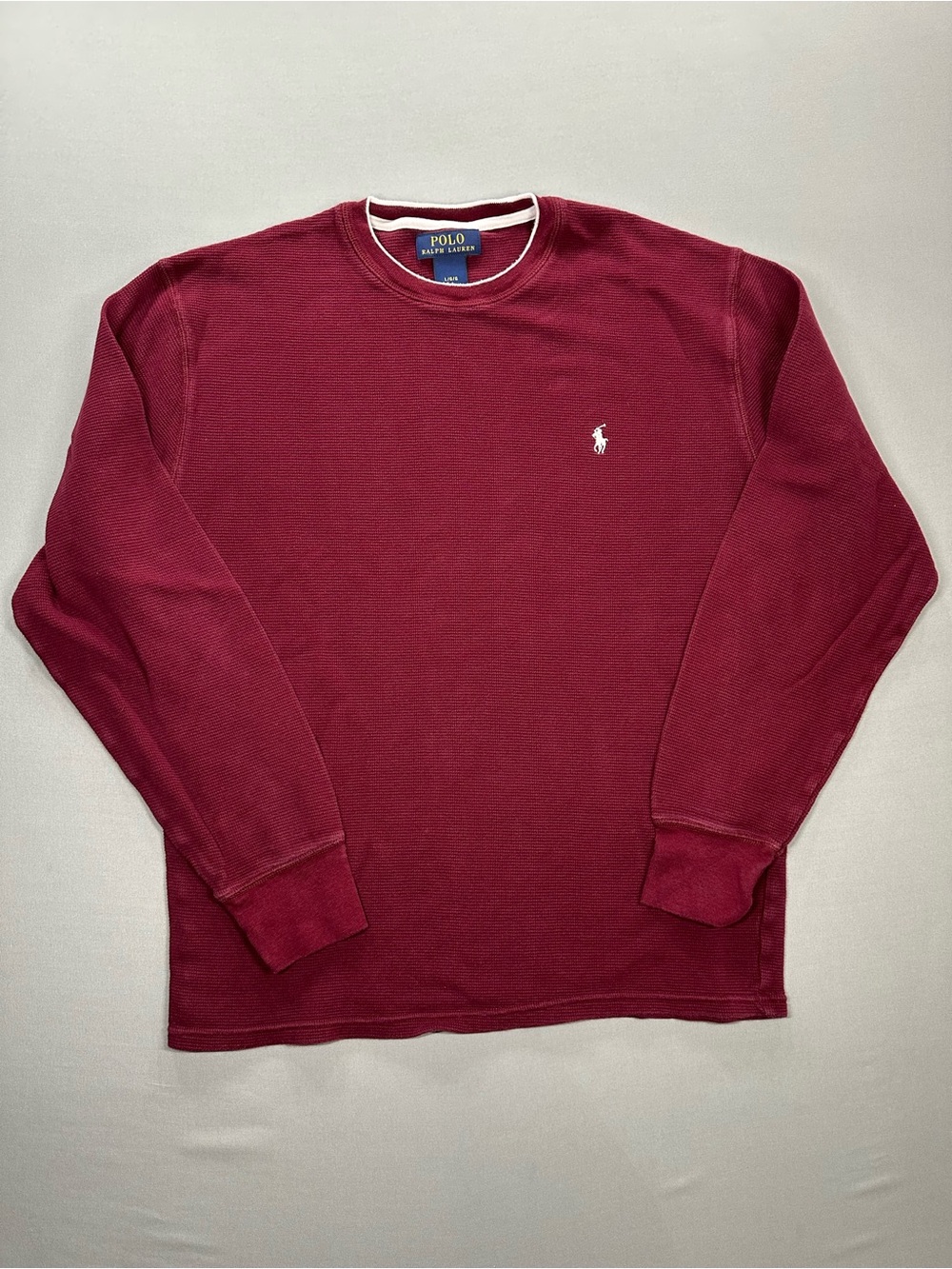 Polo Ralph Lauren Waffle Knit Crew Thermal Long Sleeve Shirt - Mens Large
